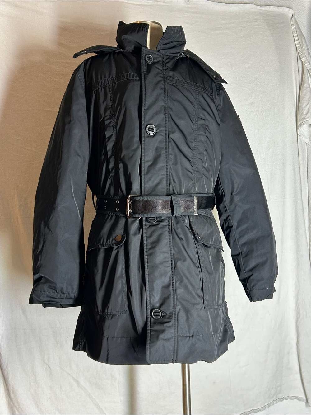 Zara Black Men's Belted Trench Coat
